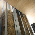 straw bales in wall cavity